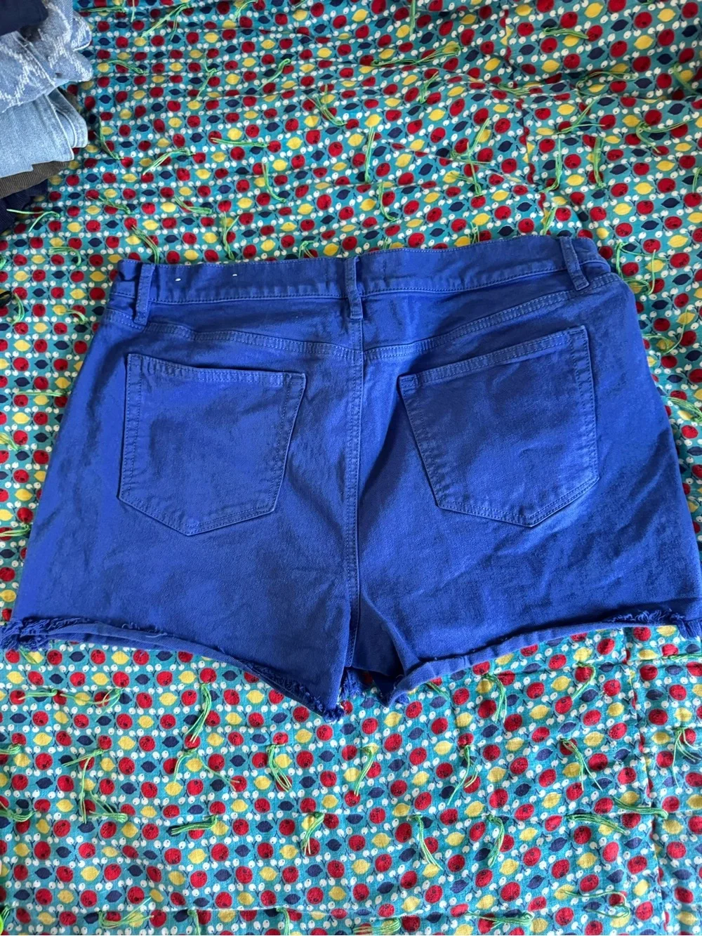 Women’s LOFT “the cut off short” High-Rise Royal Blue Denim Shorts size 14